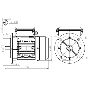 Silnik elektryczny jednofazowy 0,75kW 1400 obr/min. 80B5